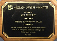 Special Recognition Plaque, Ann Gushurst